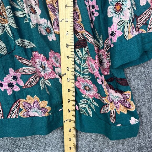 NWT Maurices Women Top Large Wrap Ruffles Bell Sleeve Floral Bell Sleeve Blouse - Picture 6 of 9